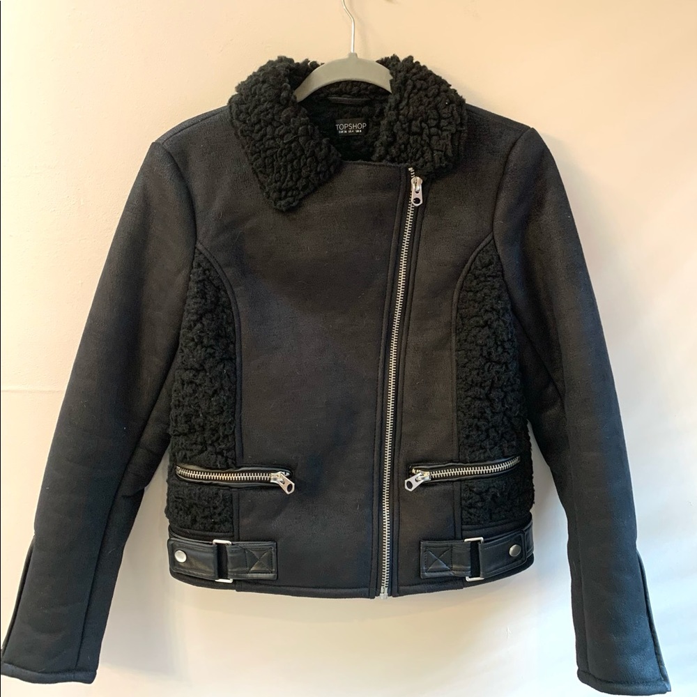 Topshop faux shearling jacket
